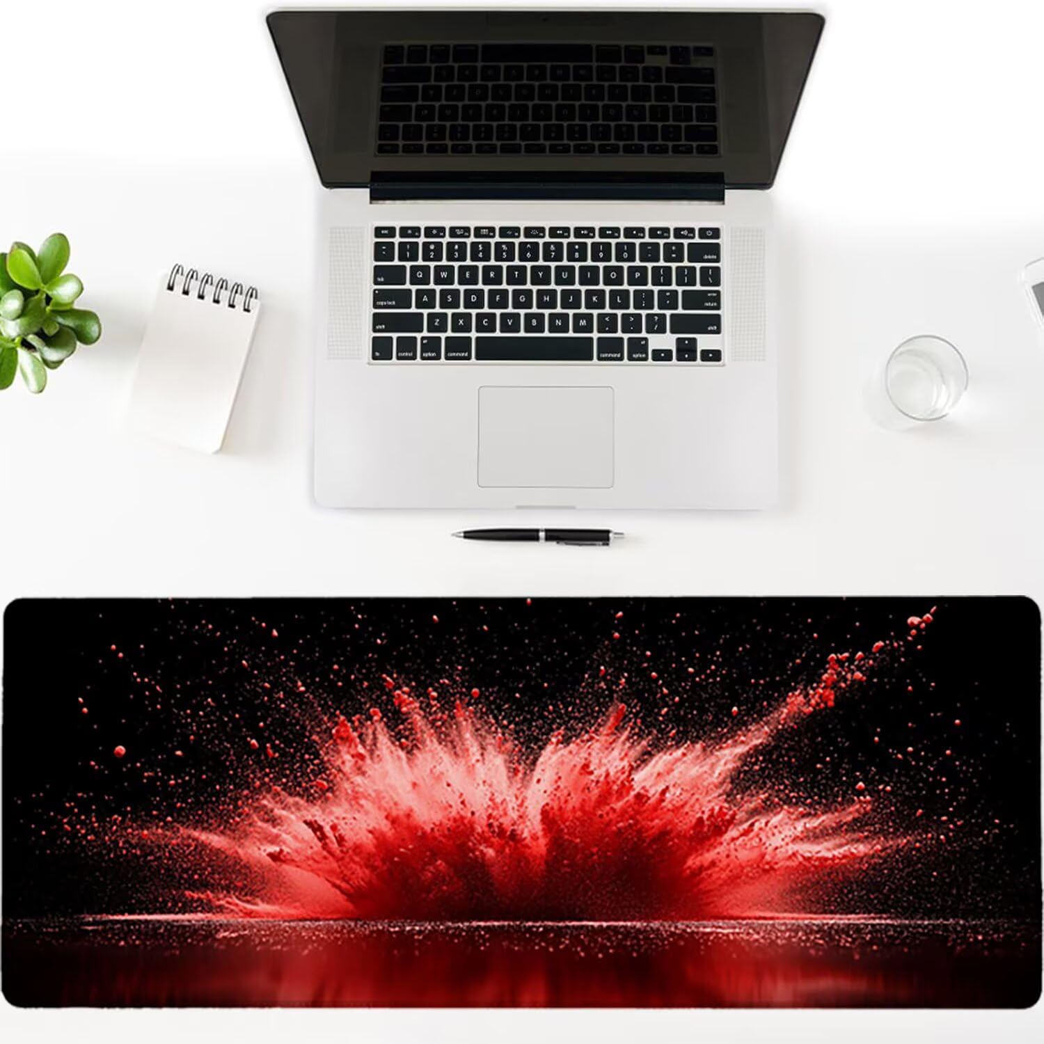 Podkładka pod mysz do gier XXL - 1600 x 800 x 3 mm - krajobraz duża antypoślizgowa podkładka pod klawiaturę biurową ze zszytymi krawędziami, czarna duża podkładka pod mysz do gier do biura i domu