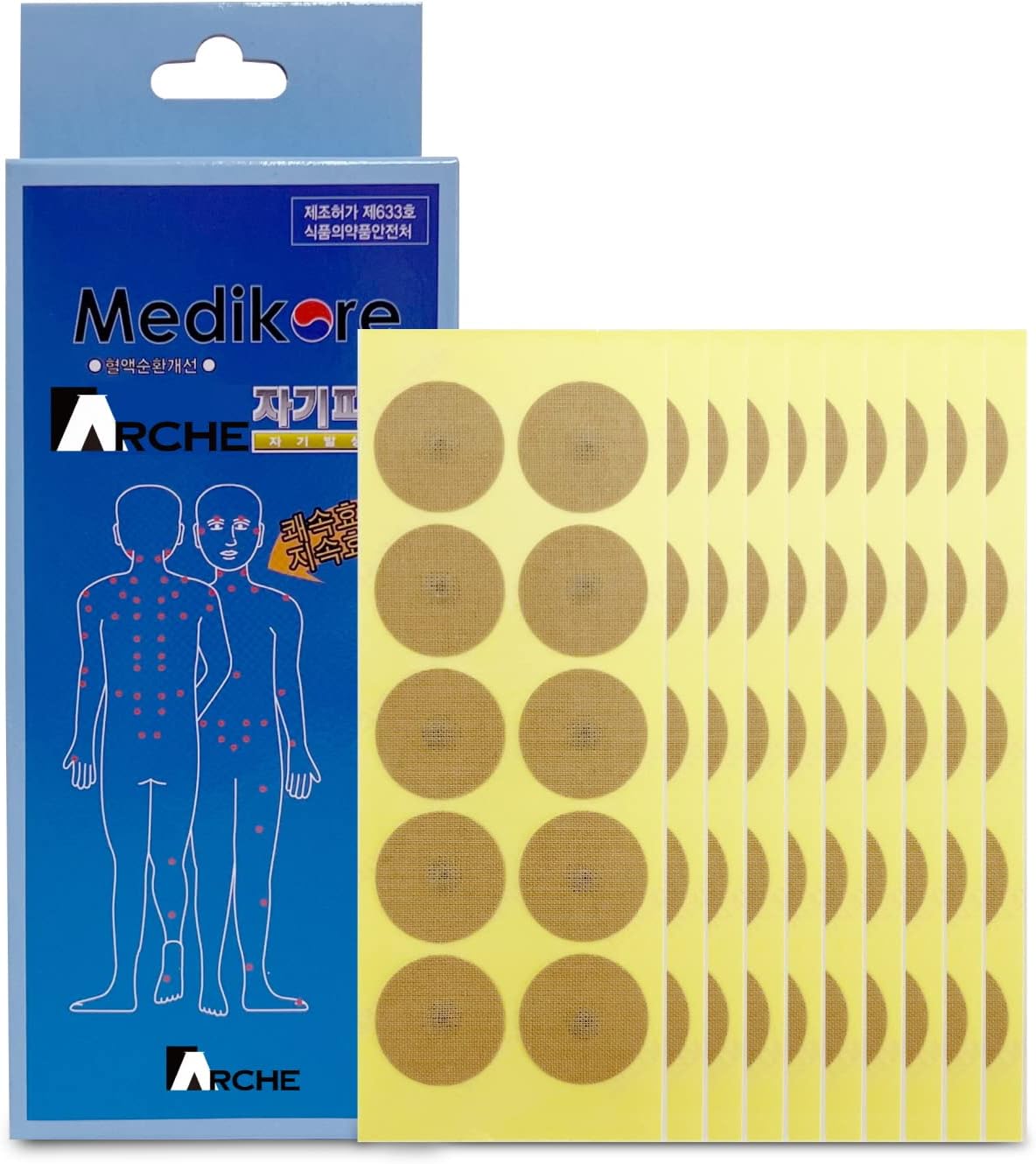 100pcs ACU-Magnetic Patches Healing Tip Magnet Pain Relief Like Acupuncture Pre-Attached to Plasters for Shoulder Wrist Neck arm Leg Back
