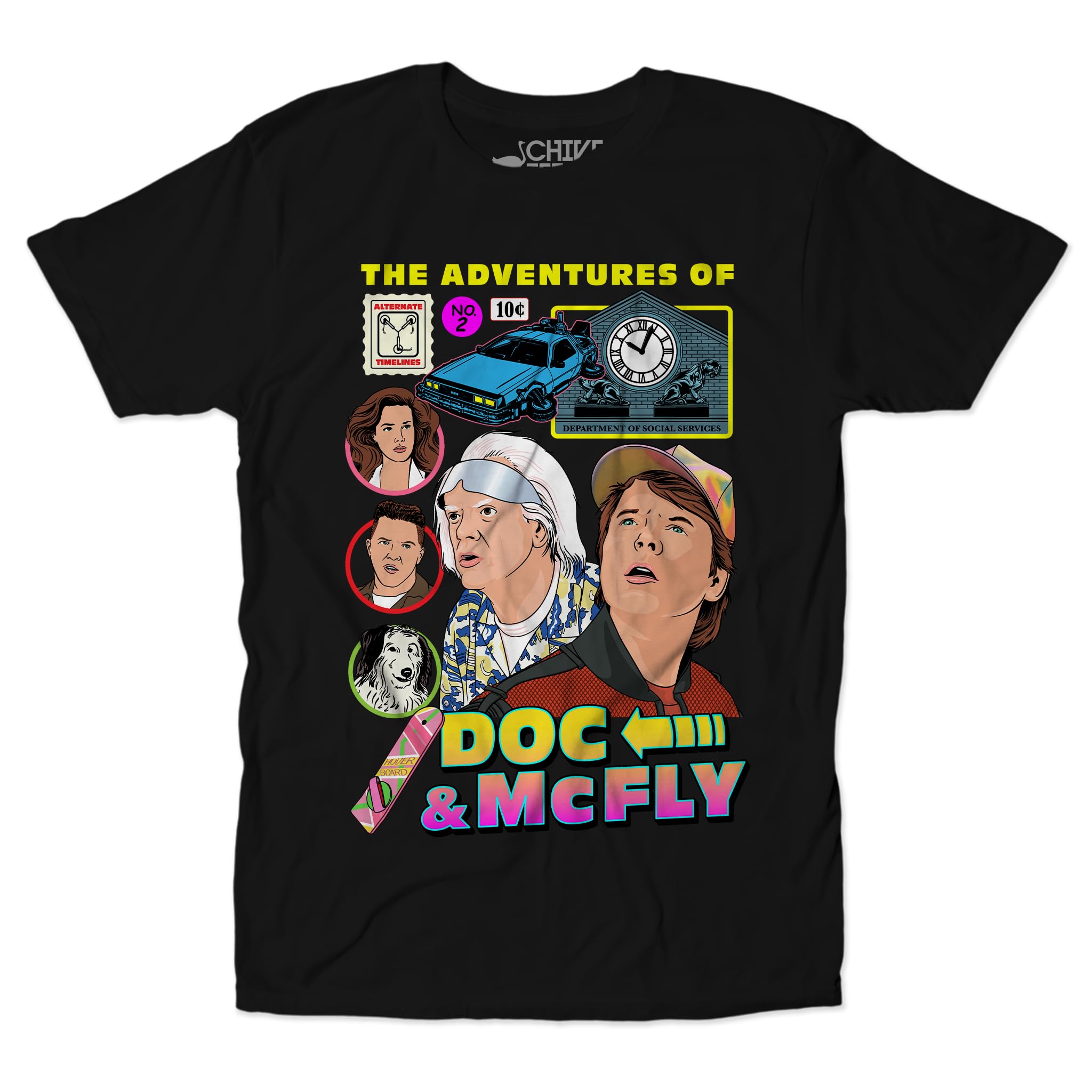 theCHIVEBack to The Marty McFly Doc Brown 88 MPH Delorean 80s Movie T-Shirt
