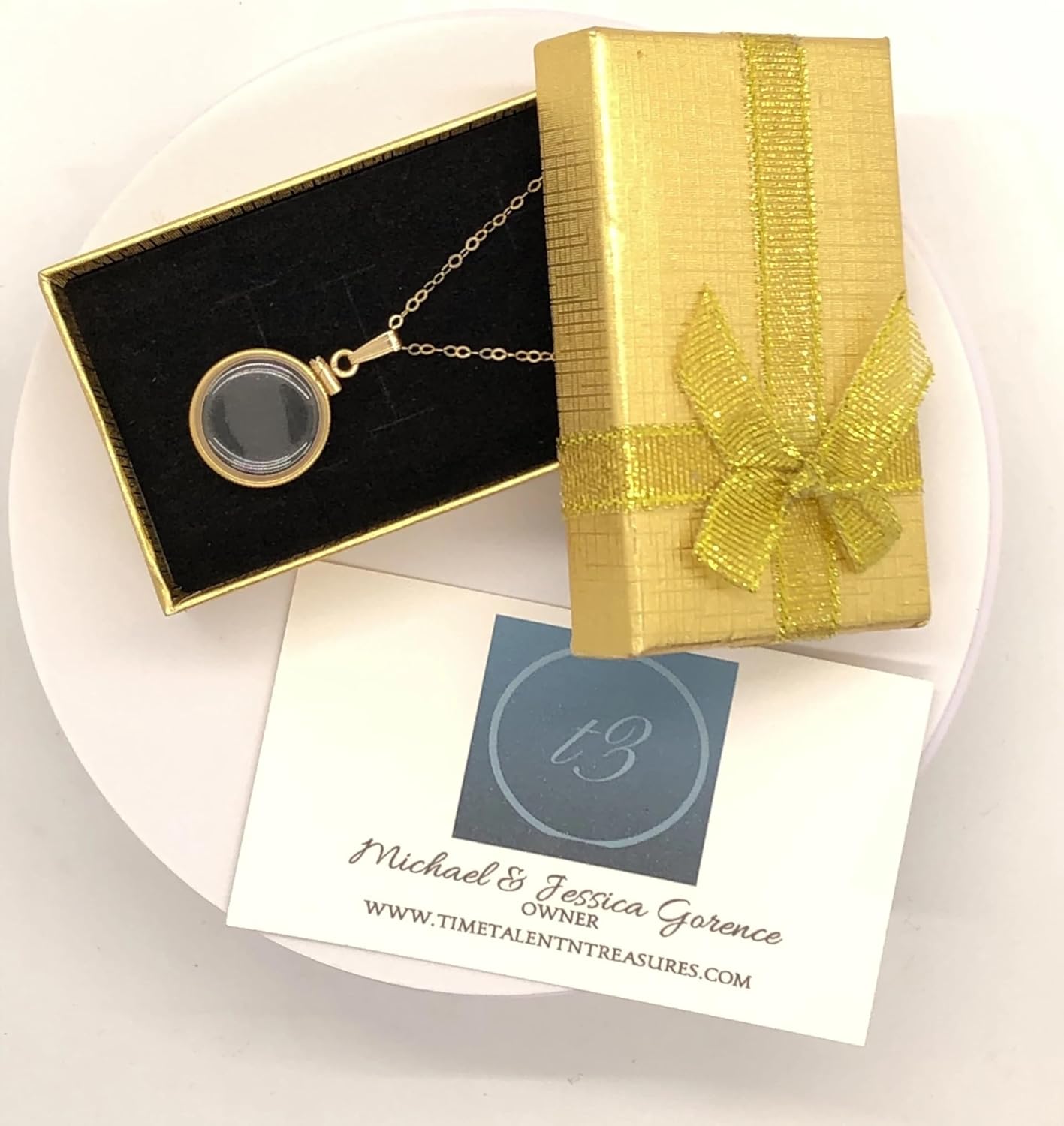 Empty Customizable 18mm Handmade 14k Gold Filled Shaker Locket, dime sized Necklace w/Free Screwdriver and Gift Box Waiting For Your Little Treasures