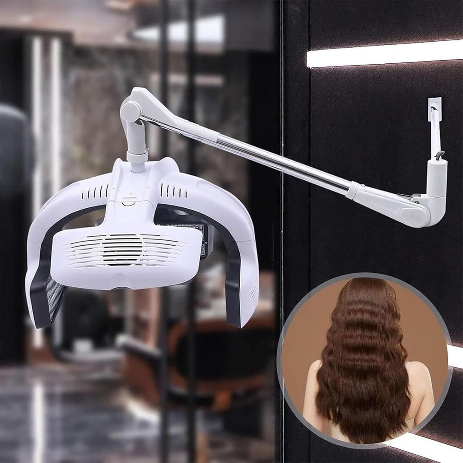 Orbiting Infrared Hair Dryer Professional Hair Perm Color Accelerator Processor Salon Spa Rolling Hair Steamer Conditioner Temperature Height