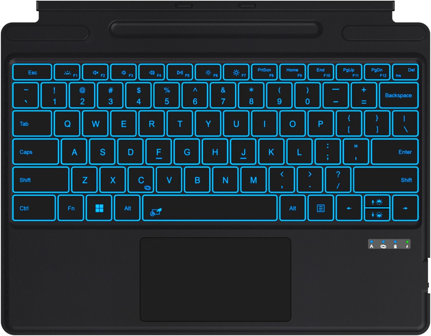 Surface Pro 11/10/9/8/X Keyboard, Ultra-Slim Wireless Bluetooth Surface Keyboard with Palm-Rejection Trackpad, 7-Color Backlit, Sleep/Wake Function, Long Battery Life