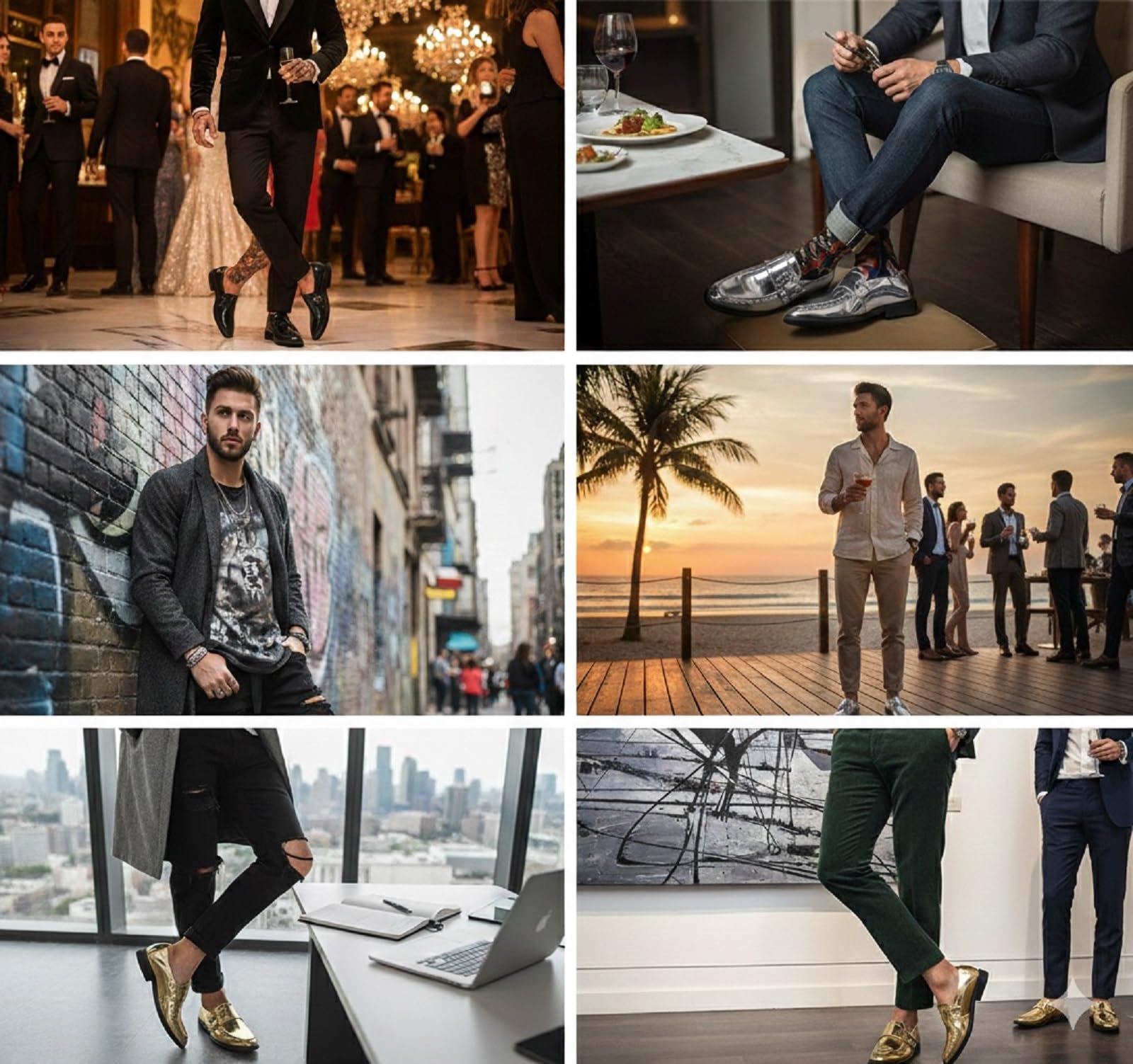 Zapatos De Vestir Brillantes De Hombre con Hebillas Dobles Y Tachuelas Mocasines para Fiesta Boda O Esmoquin Fáciles De Poner