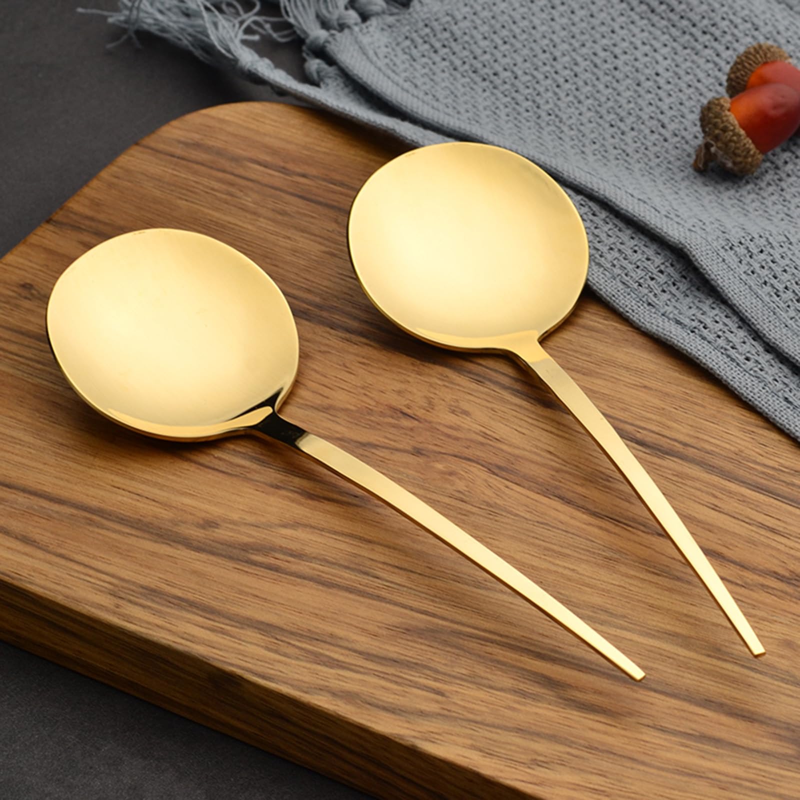 Cuchara de cobre 99% puro, cuchara de postre japonesa de latón forjado a mano, adecuada para comedor en casa, restaurantes, postres, pasteles, helado (16 cm) (5)