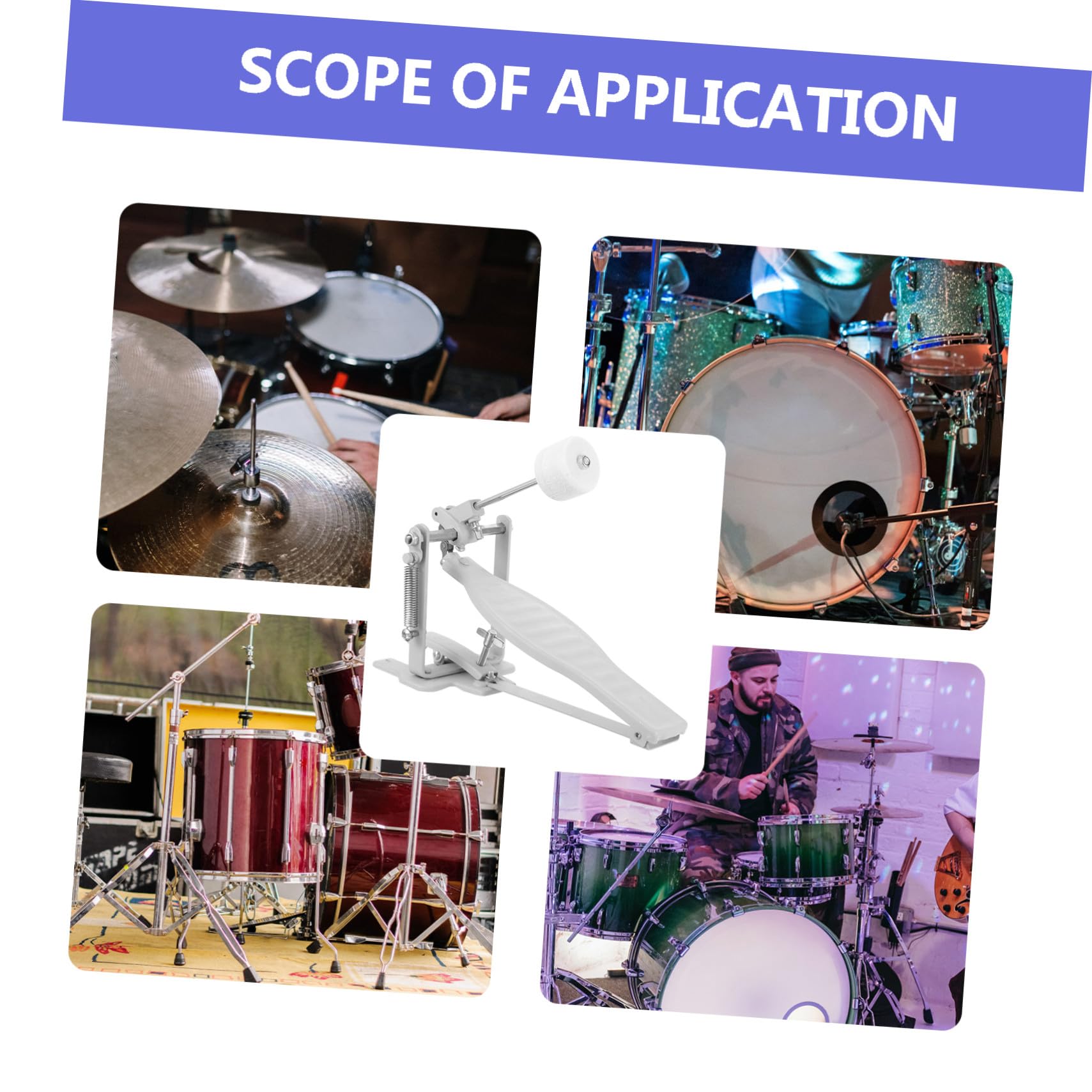 FRCOLOR Singolo Per Grancassa in Metallo Per Batteria Acustica Ed Elettronica, Accessorio Per Batteristi Jazz e Kit Di Percussioni, Sostituzione Professionale Design Durevole e Installazione Semplice