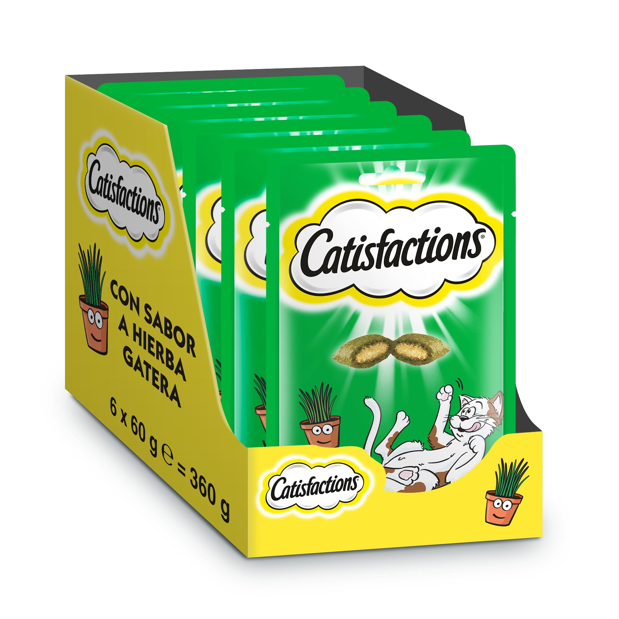 Catisfactions Premios para Gatos Sabor Hierba Gatera 6 Packs de 60g