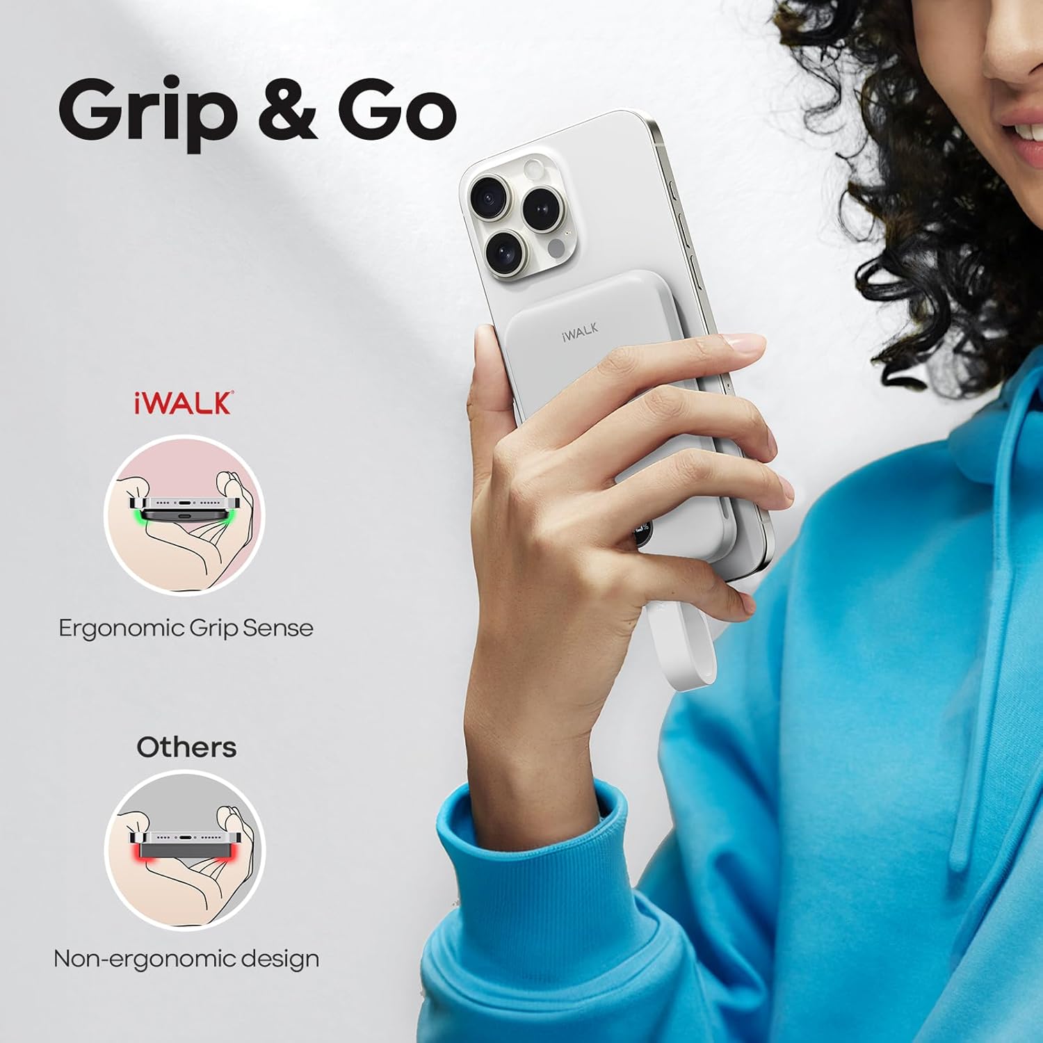 iWALK Magnetic Power Bank 10000mAh, 30W Wireless Portable Charger with Fast Charging USB-C Cable,Qi2 Certified 15W Battery Pack with LED Display for iPhone 17/16/16 Pro/15/14/13 Series, Samsung Galaxy - Image 6