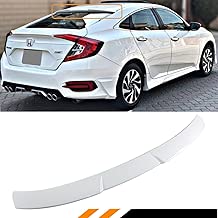 Cuztom Tuning Fits for 2016-2019 10th Gen Honda Civic X 4 Door Sedan Glossy White Rear Window Roof Spoiler - coolthings.us