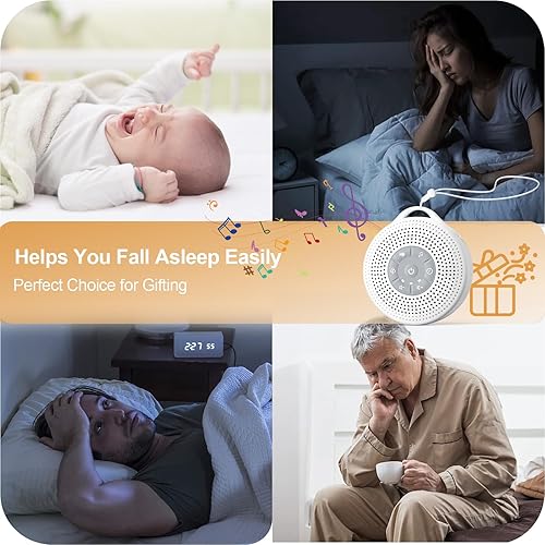 Miniatura 5 de Máquina de sonido portátil para bebés, máquina de ruido blanco con 21 sonidos relajantes, 3 temporizadores y función de memoria, batería potente de