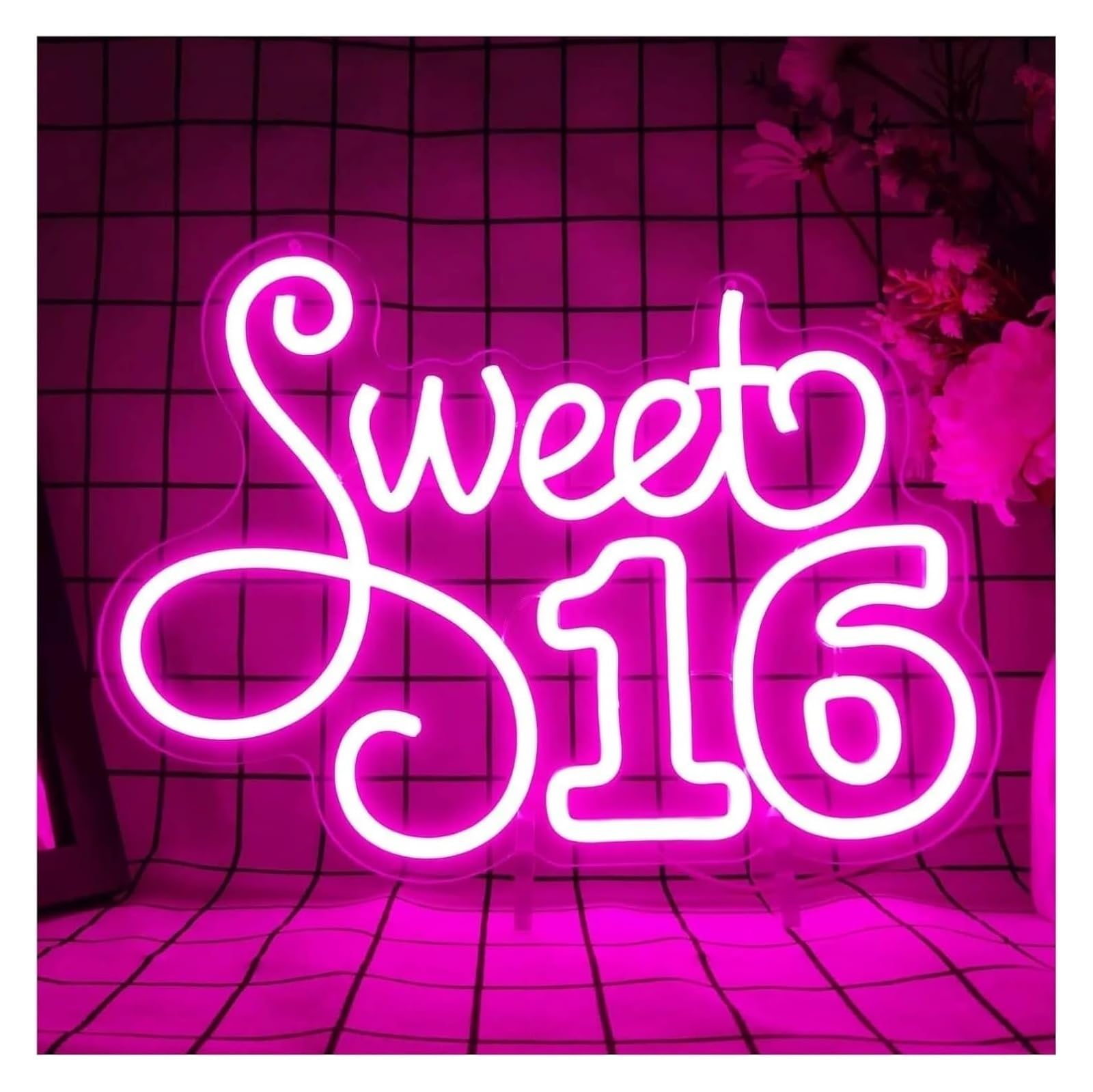 Aextroi neon Lights Sign Neon Light Decoration Sweet 16 for neon Sign Dimmable LED