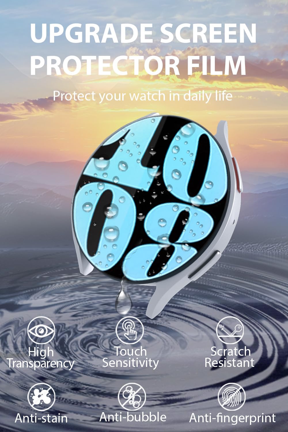 4 sztuki do Samsung Galaxy Watch 6 40 mm, odporna na zarysowania, szkło hartowane bez pęcherzyków folia ochronna do Galaxy Watch 7/6/5/4/FE 40 mm HD ekran ochronny do Galaxy Watch 7 40 mm