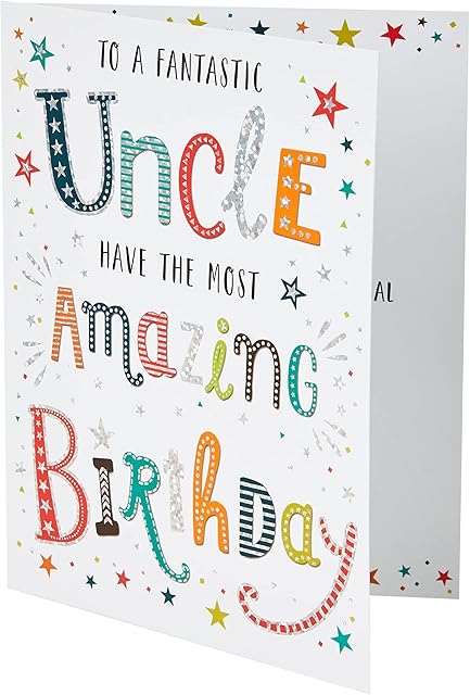 Modern Birthday Card Uncle - 8 x 6 inches - Regal Publishing,green|grey|beige|red