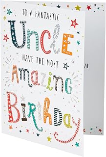 Piccadilly Greetings Modern Birthday Card Uncle - 8 x 6 inches - Regal Publishing,green|grey|beige|red