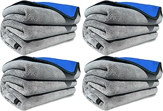 WEST BROS Microfiber Car Drying Towel - Extra Large Auto Drying Towel for Trucks SUV - XL Professional Water Absorber - Thick Cleaning Cloth 40x24 800 GSM 4-Pack