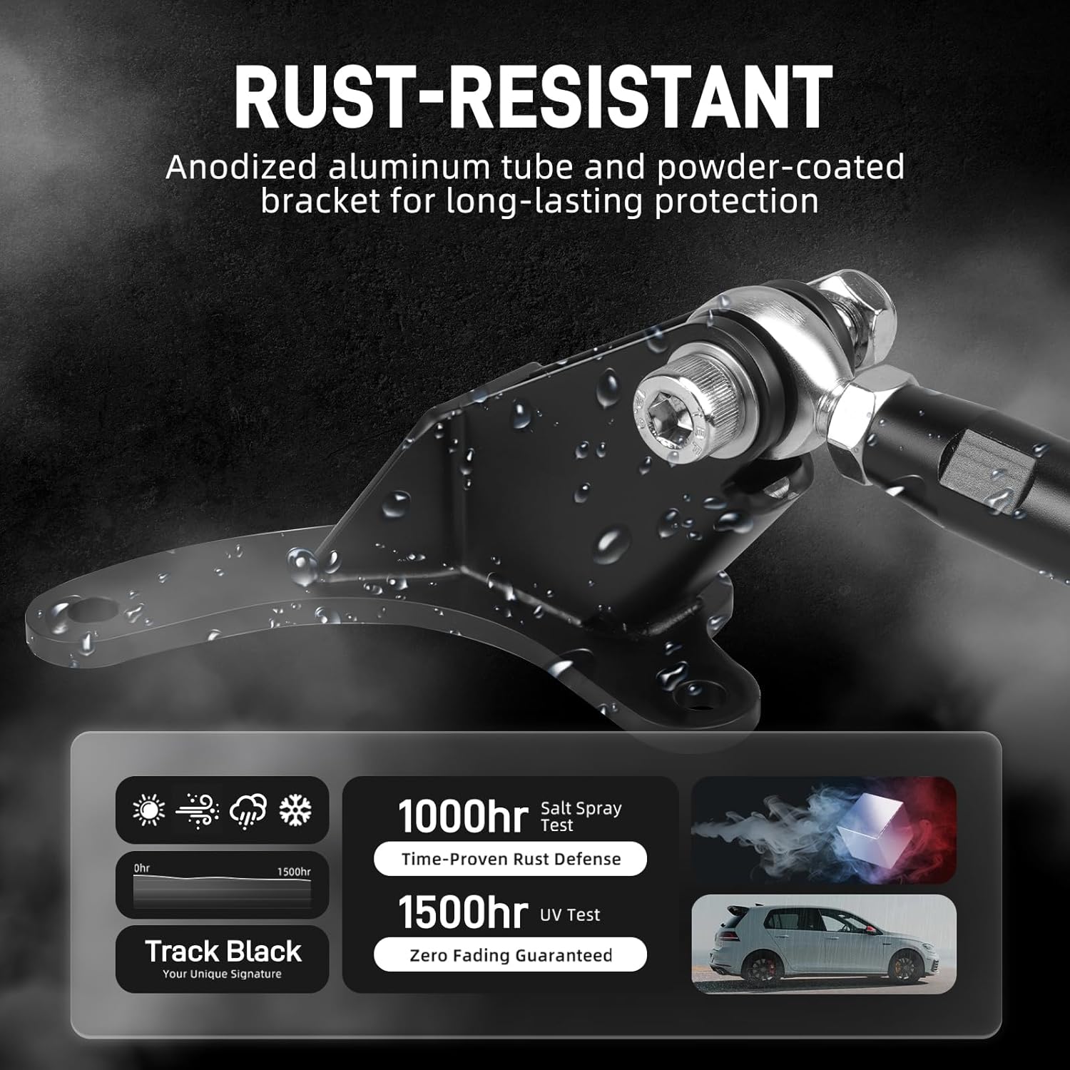 Bevinsee Black Front Strut Tower Bar Compatible with VW for Golf MK7