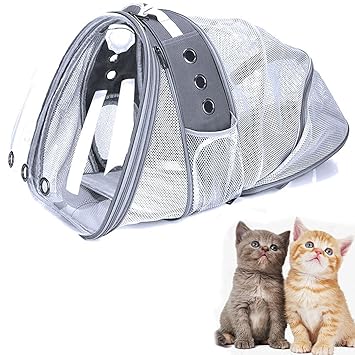 Lnrueg Cat Puppy Camping Outdoor Fashion Ergonomic Washable Reusable Pet Carry Backpack Large Capacity Protective PVC Lightweight Dog Travel Carrier