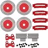 Dilwe RC Brake Disc, 4Pcs Metal Simulation Brake Disc Calipers Compatible with 110 RC Series Car, RC Drift Wheels for 110 RC Racing Model CarRed
