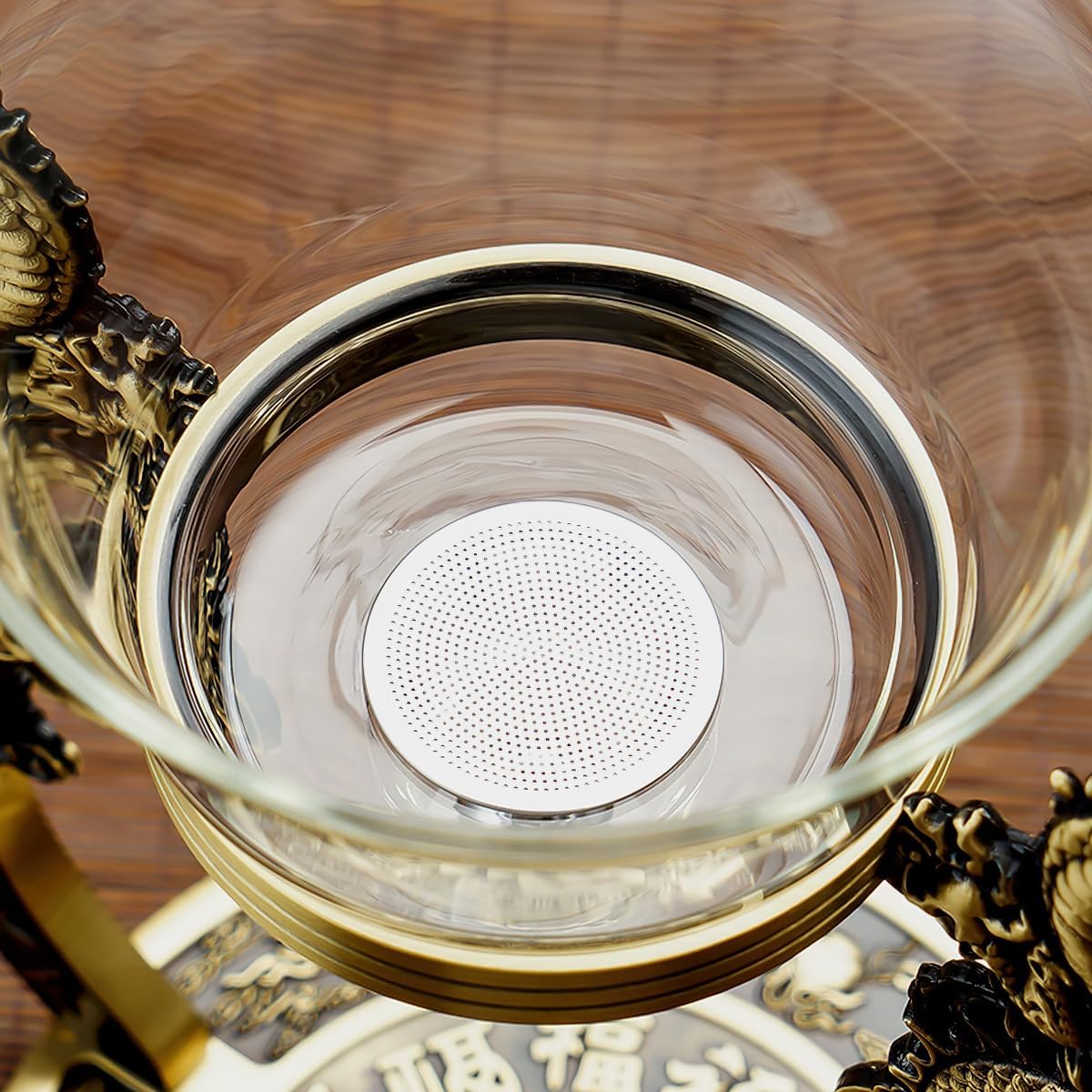 Semi Automatic Drip TeaPot, Lazy Kung Fu Glass Magnetic Tea Set, Pure Copper Heat Resistant Glass Magic Teapot Set, Suitable for home/office Reception Tea Set, Perfect for Holiday Gifts