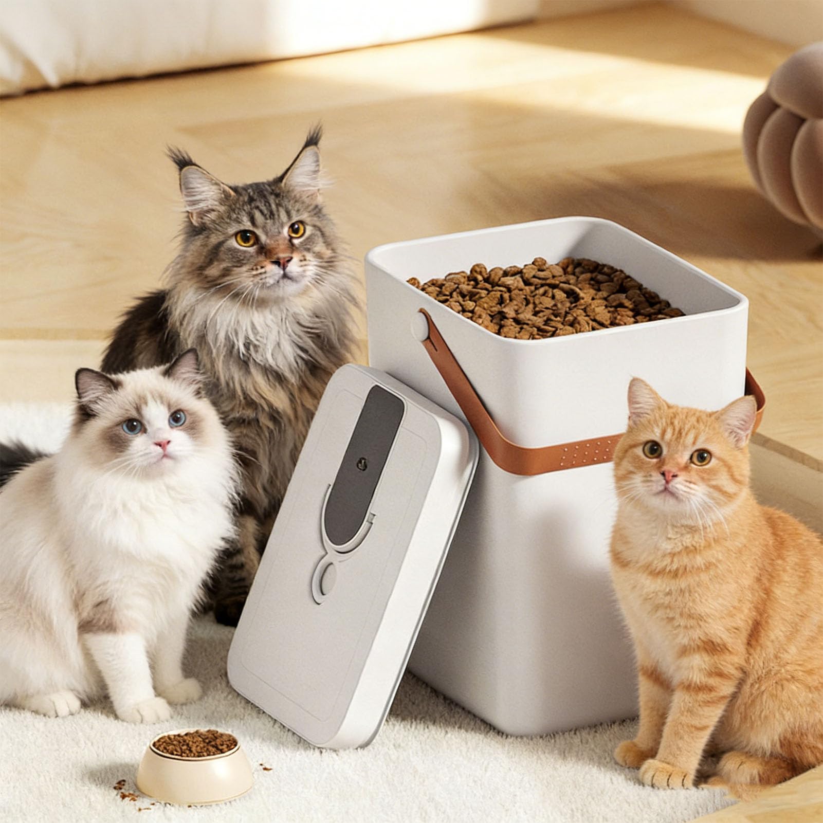 Yosoo Health Gear Contenedor de Comida para Mascotas Sellado Al Vacío Contenedor de Almacenamiento de Alimentos para Mascotas Hermético de Plástico Batería Recargable de 13 Litros Cuchara Incluida