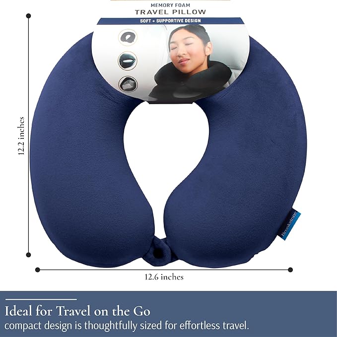Almohada de Viaje Memory Foam Tamaño Único Azul miniatura 3