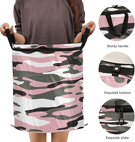 Miniatura 3 de cubbies estanterías cestas plegables organización y cajas de almacenamiento para hoja Camuflaje Rosa Blanco, cesta para ropa sucia