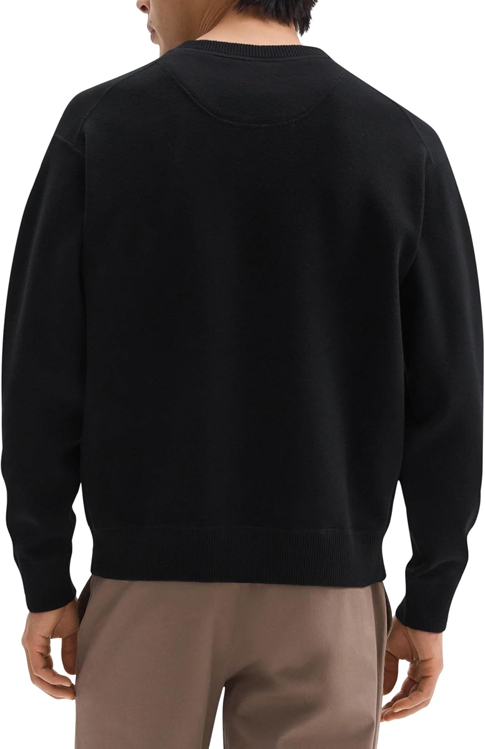Theory Men's Relax Crewneck Long Sleeve in Light Bilen, Black - Image 5