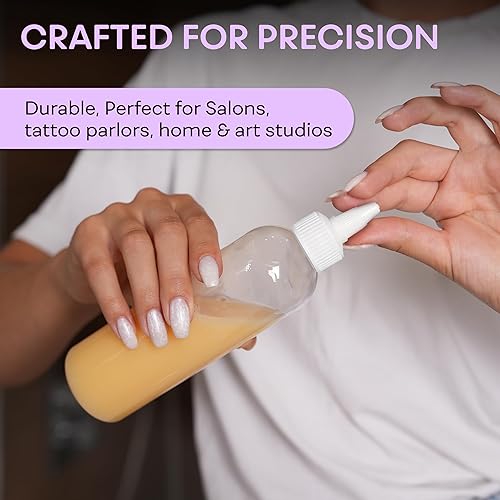 Miniatura 5 de BRIGHTFROM Botellas aplicadoras con tapa giratoria, plástico transparente de 8 onzas sin BPA, vacías, exprimidas, recargables, boquilla de