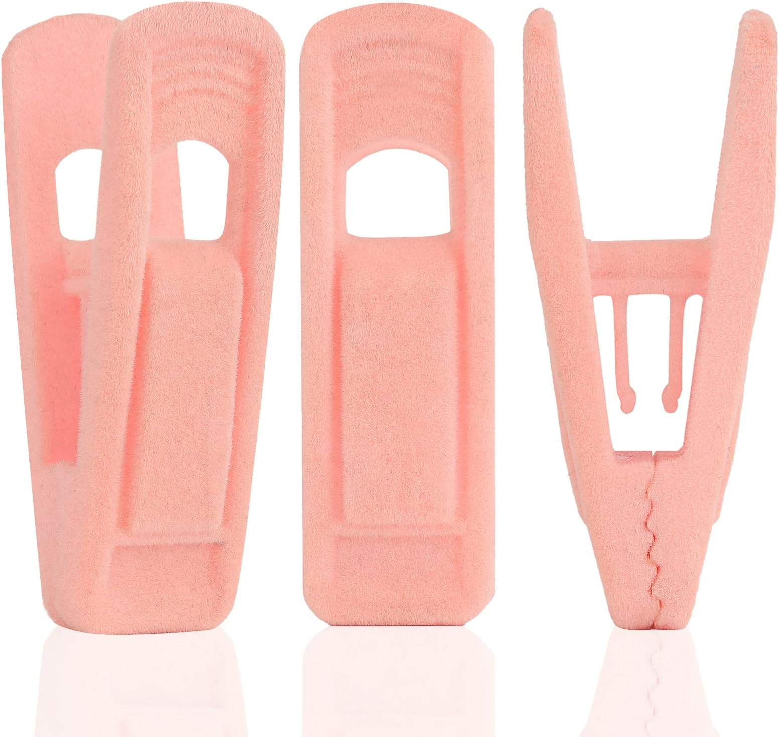Tinfol Pink Velvet Hangers Clips Pack of 24, Pants Hangers Velvet Clips, Strong Finger Flocked Clips Perfect for Use with Slim-line Clothes Velvet Hangers