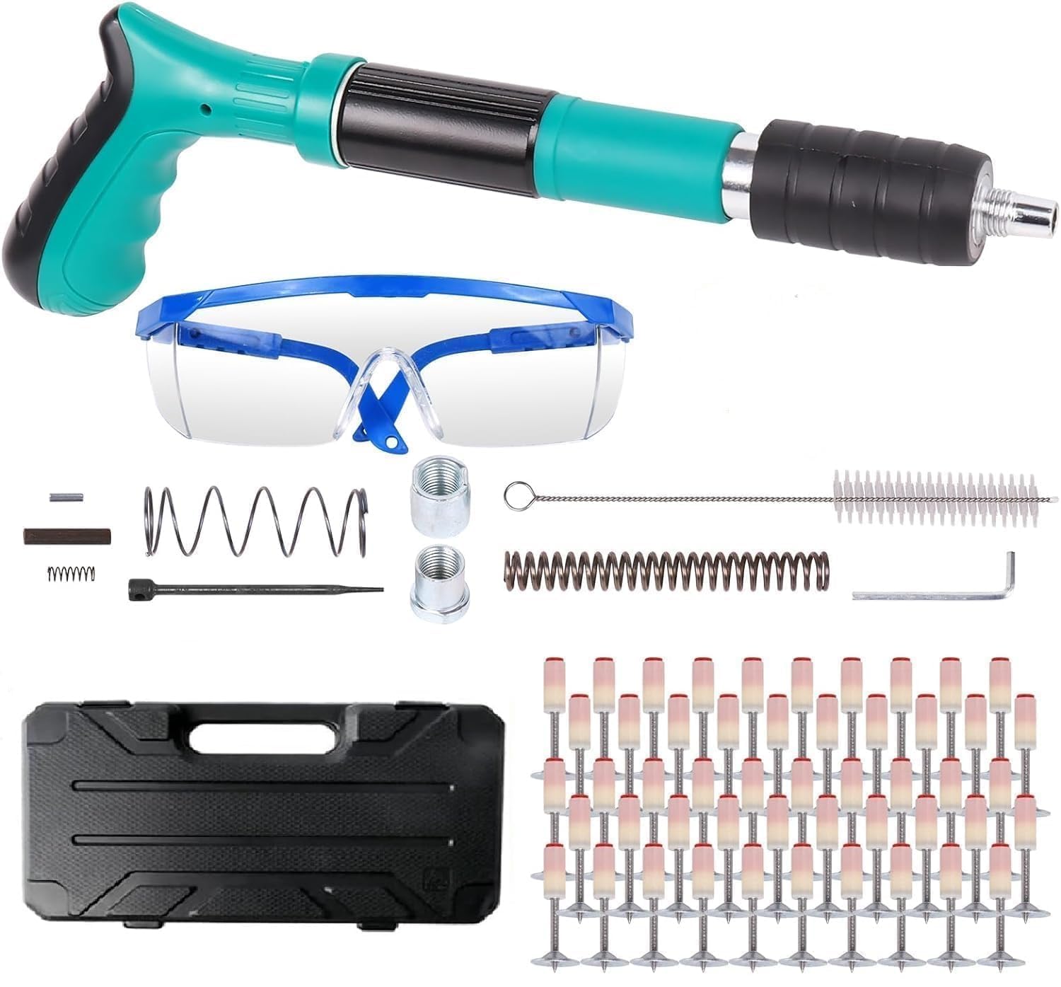 Manual Nail Wall Fastening Tool Kit for Concrete, Brick, Wood 50 PIC NAIL | One-Handed Operation, Includes 50 Nails, Double Silencer Design, Metal Gun Head, Heavy Duty Driver-image-36