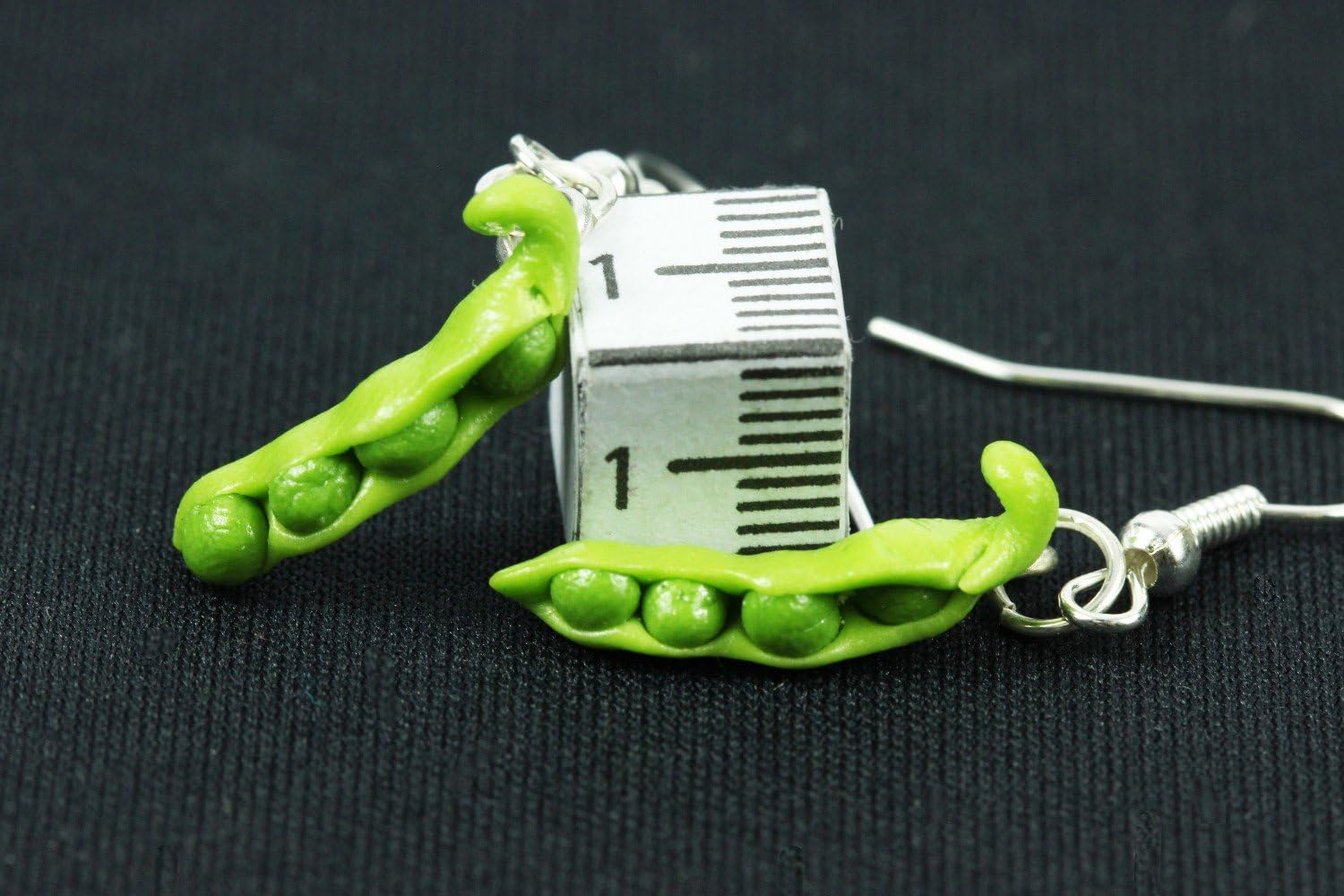 Peas Earrings Miniblings Peapod Pea Vegetable Cook Kitchen Green