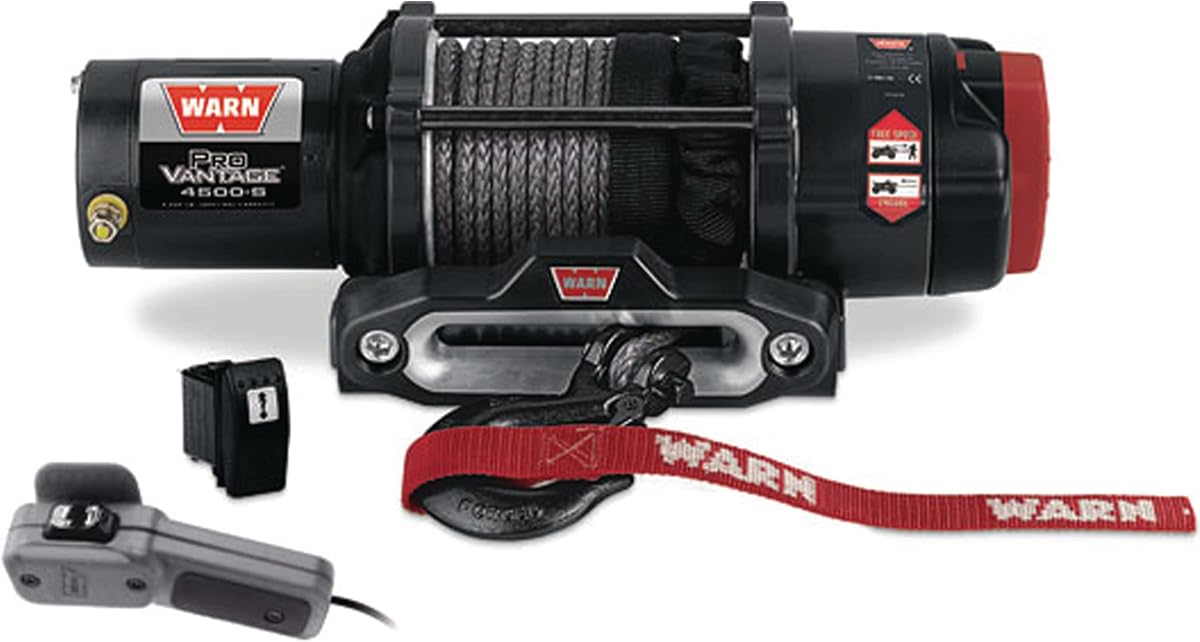 Cabrestante deportivo WARN AXON 45-S - Capacidad de tracción de 4500 lb, cuerda sintética | Motor sellado avanzado, resistente al agua IP68, tren de engranajes totalmente metálico, para recuperación de ATV/UTV, conducción por senderos y trabajos de servicios públicos