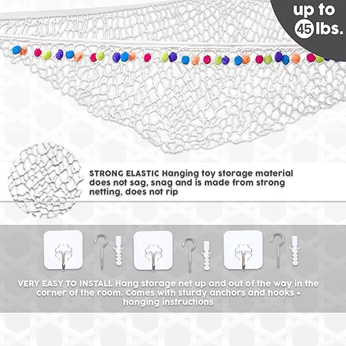 Miniatura 2 de ASBE Hamaca de juguete gigante para animales de peluche, red de animales de peluche o hamaca, red de bolas colgantes, red de muñecas para colgar en