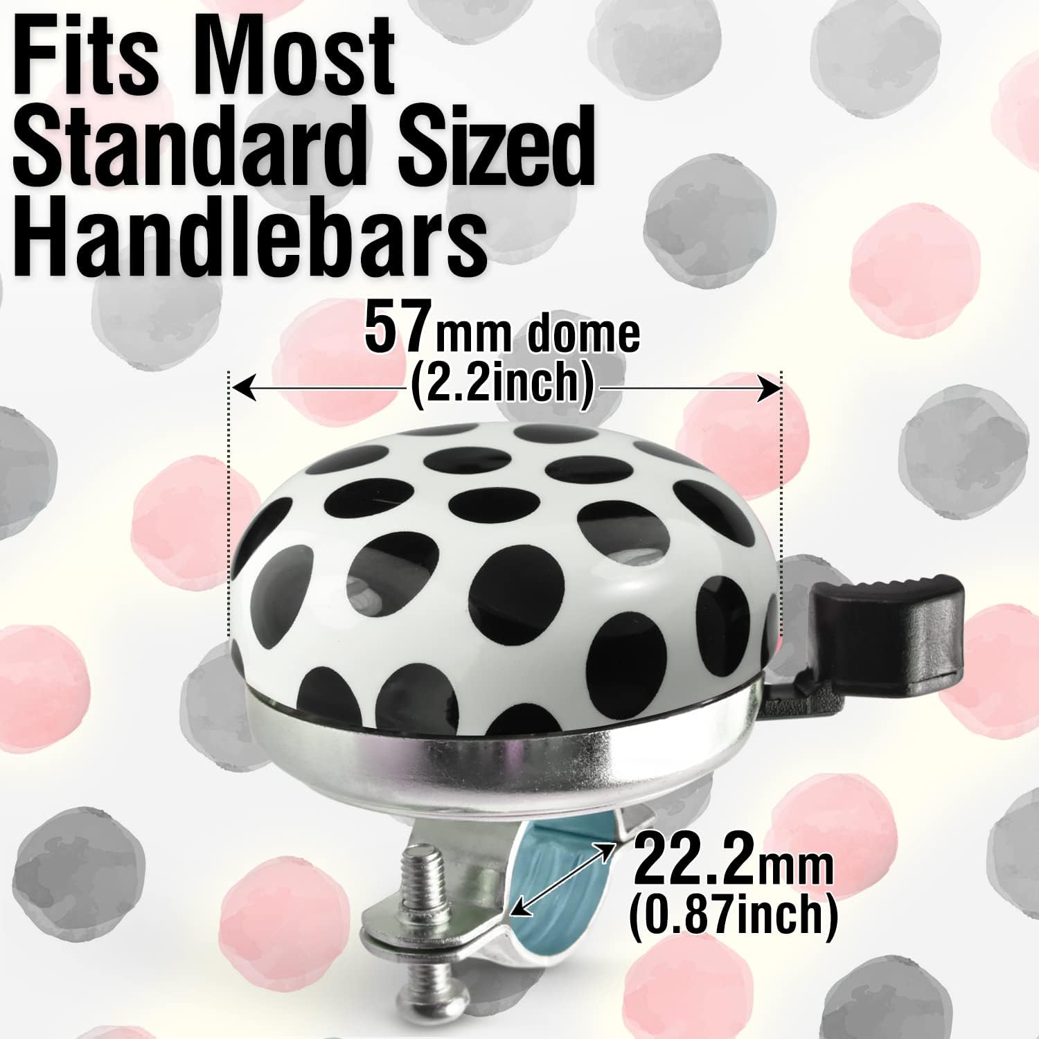 MARQUE Beach Cruiser Bike Bell – Classic Bicycle Bell Design for Adults and Kids with Traditional Ring Sound (Polka Dot Black) : Sports & Outdoors