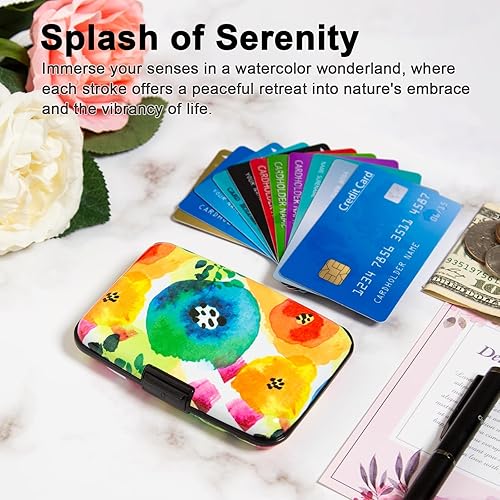 Miniatura 7 de Cartera de aluminio con bloqueo RFID delgado de metal para tarjetas de crédito