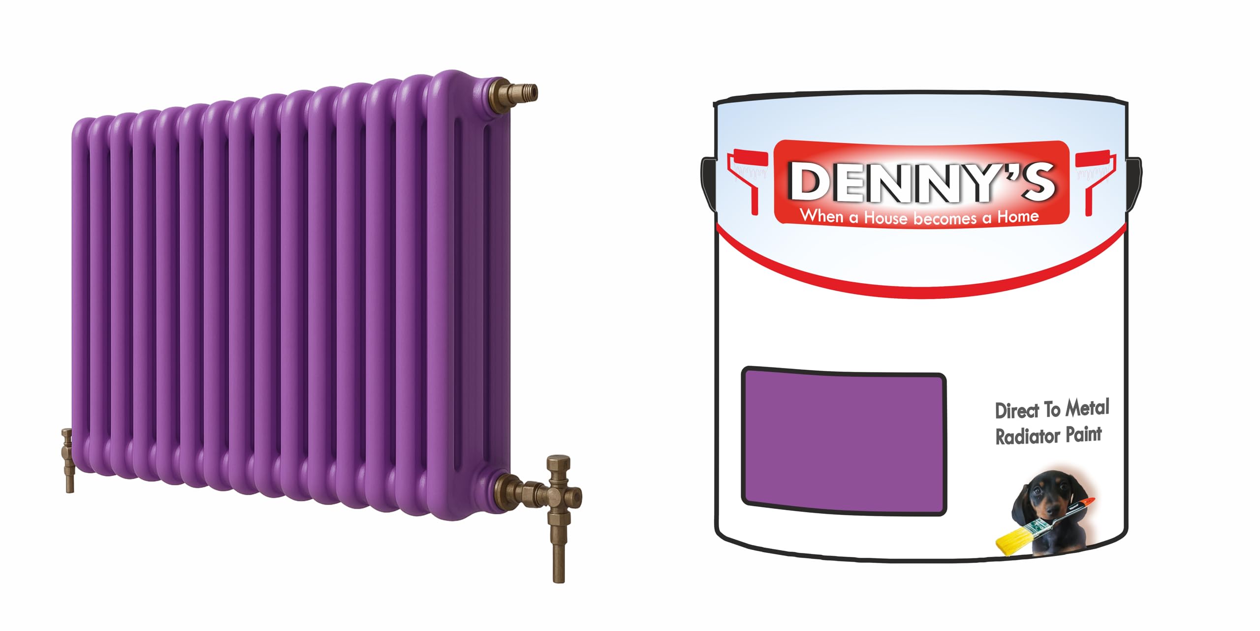 SCOOBYS PAINTS BACK IN THE MIX Direct to Metal Radiator Paint, Heat Resistant, 250ml, Brush-On Application Metallic and solid Colours (Purple Pleasure)