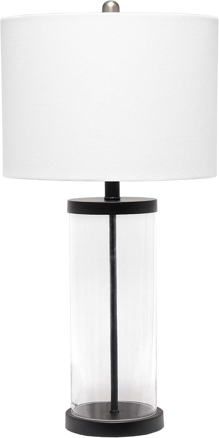 Best Promo Elegant Designs LT3323-BLK Enclosed Glass Table Lamp, Black