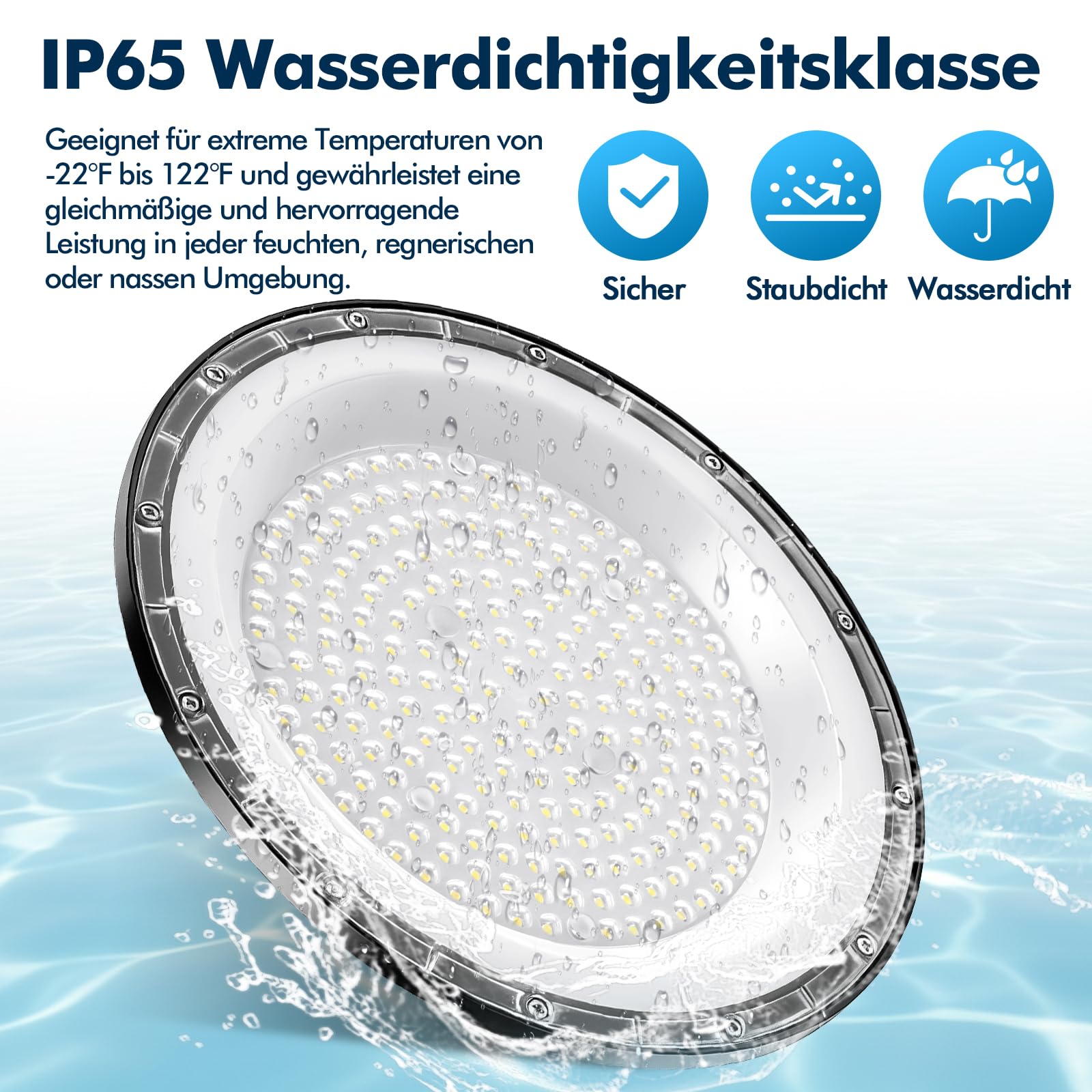 4Pack 300W UFO LED Lámpara de Alta Bahía, 30000LM Focos Interior Techo,6500K Ultrafina Iluminación de Almacén,IP66 Impermeable Naves Industriales Para Patio,Garaje,Fábrica,Taller