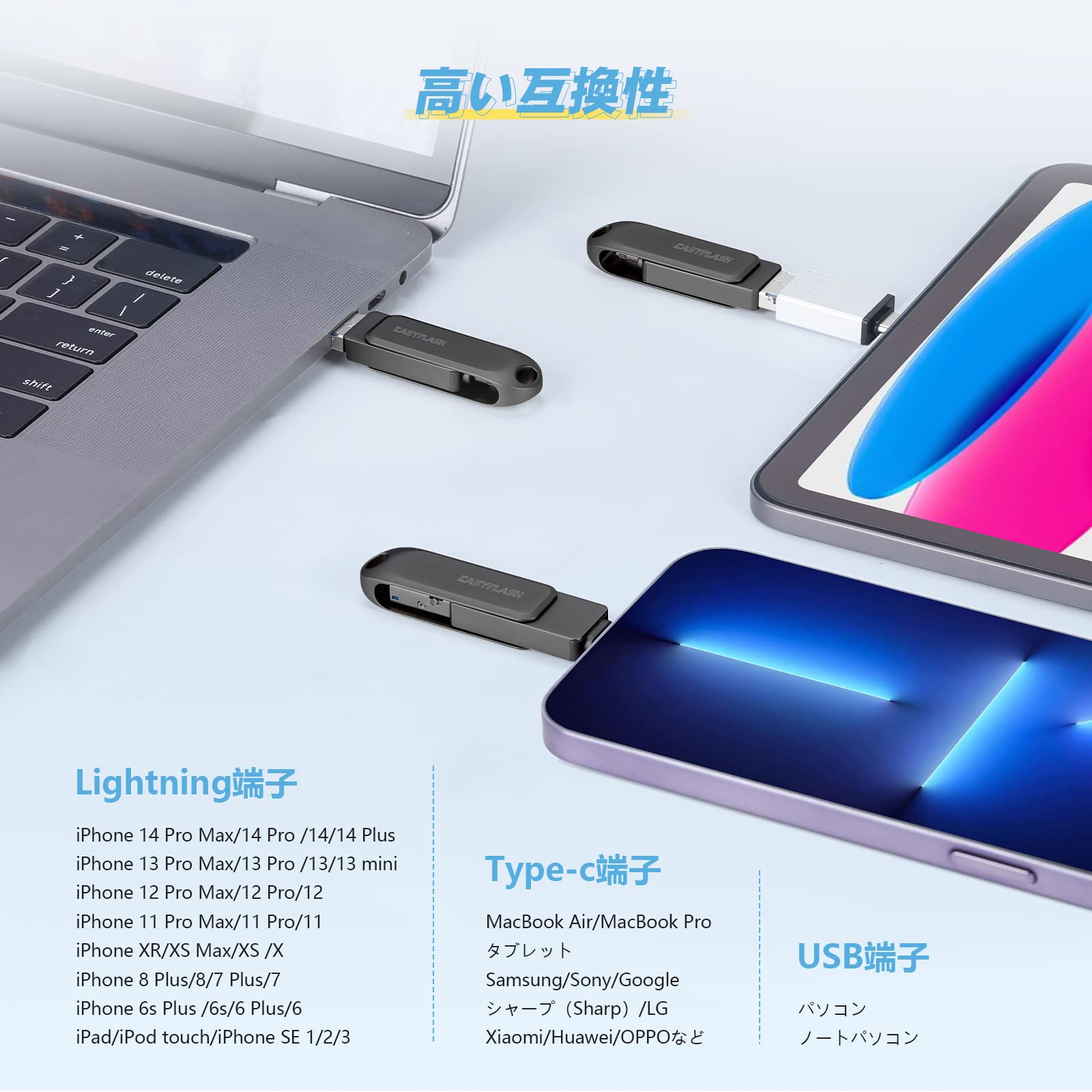 USB 3.0 超大容量 iPad フラッシュドライブ コネクタ付き Amazon.co.jp: Phone用 usbメモリusb phone対応 Lightning USB Phone用