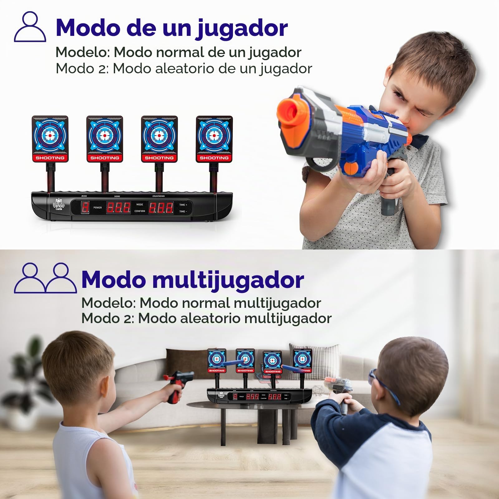 Lehoo Castle Diana Nerf, Objetivo de Tiro Electrónico para Nerf con Restablecimiento Automático, con Muñequera y 20 Balas de Gomaespuma, Juguetes para Niños, Juegos, Regalos de Cumpleaños