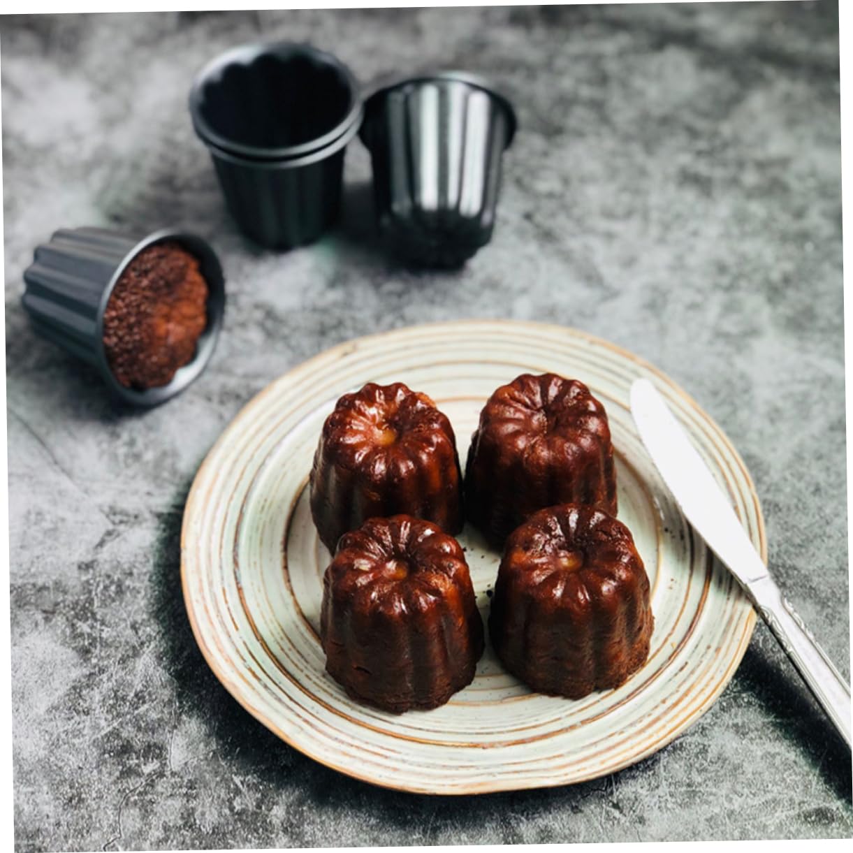 LABRIMP 8pièces Moules à Muffins Antiadhésifs Pour Gâteaux Puddings Et Desserts Ustensiles De Pour Maison Restaurant Et Pâtisserie