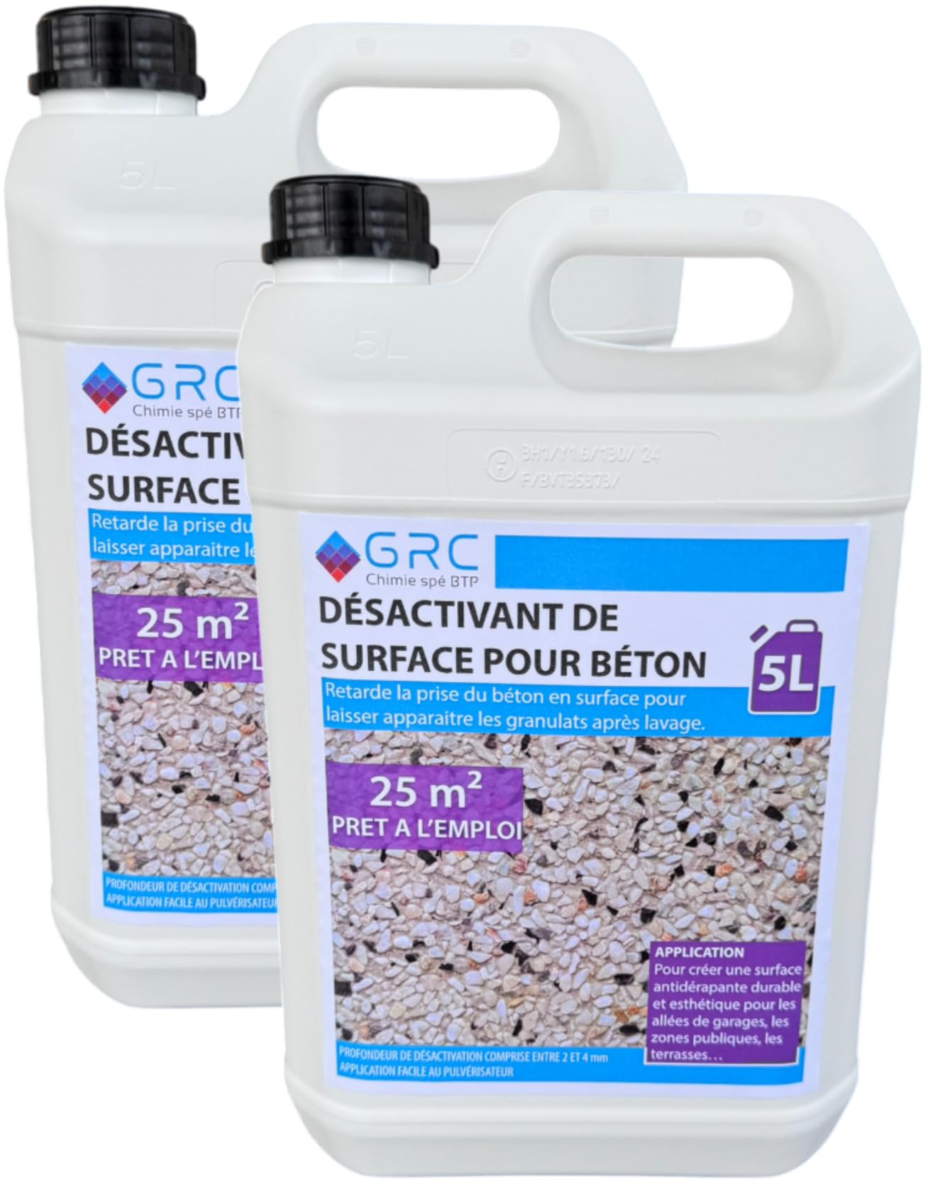 Desactivador de superficie de hormigón GRC – Retarda el enchufe para hormigón lavado 2-4 mm – Listo para usar – 10L para ~50 m² – Fácil aplicación en pulverizador – Superficie estética y
