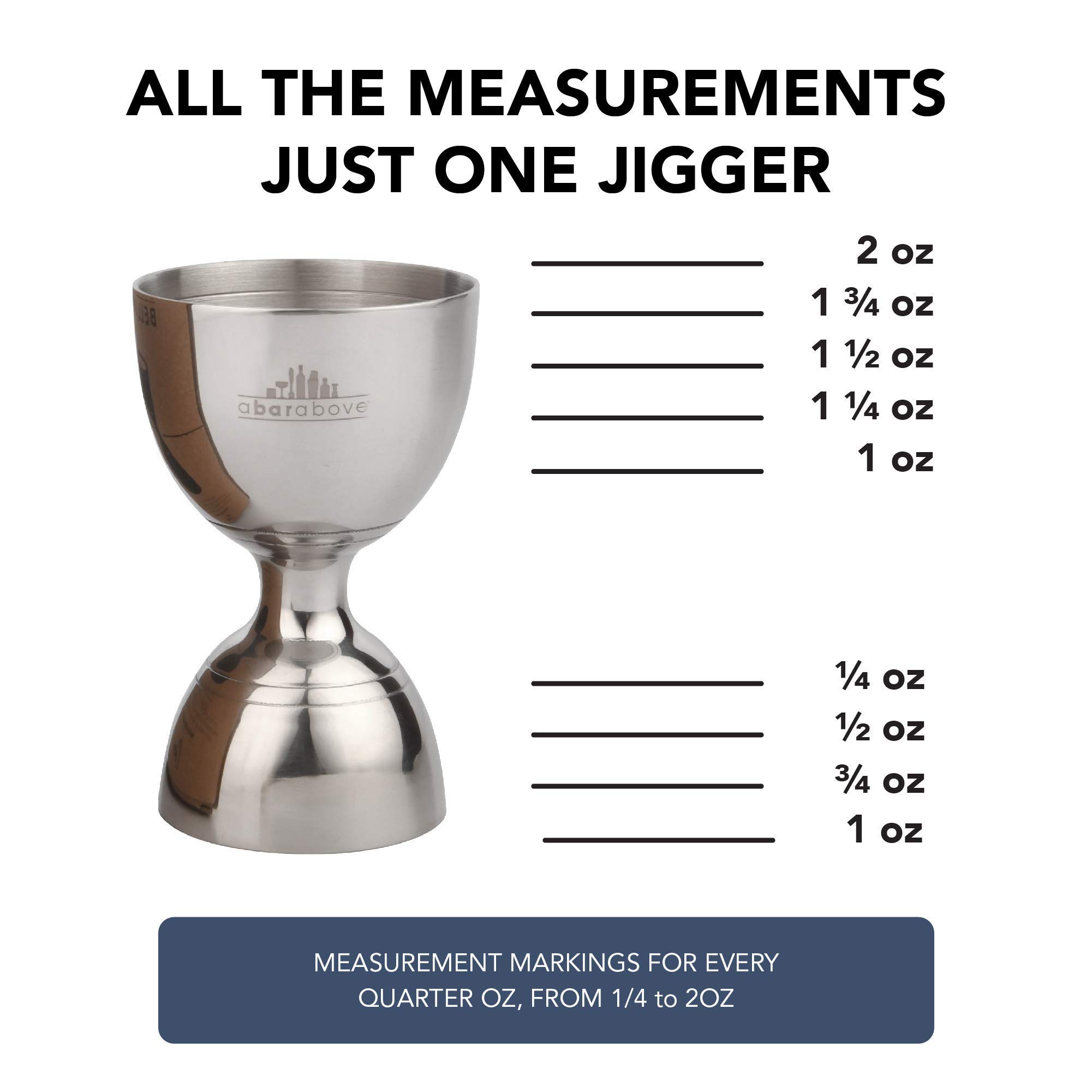 Silver Bell Jigger with Measurements Inside Cocktail Measuring Jigger