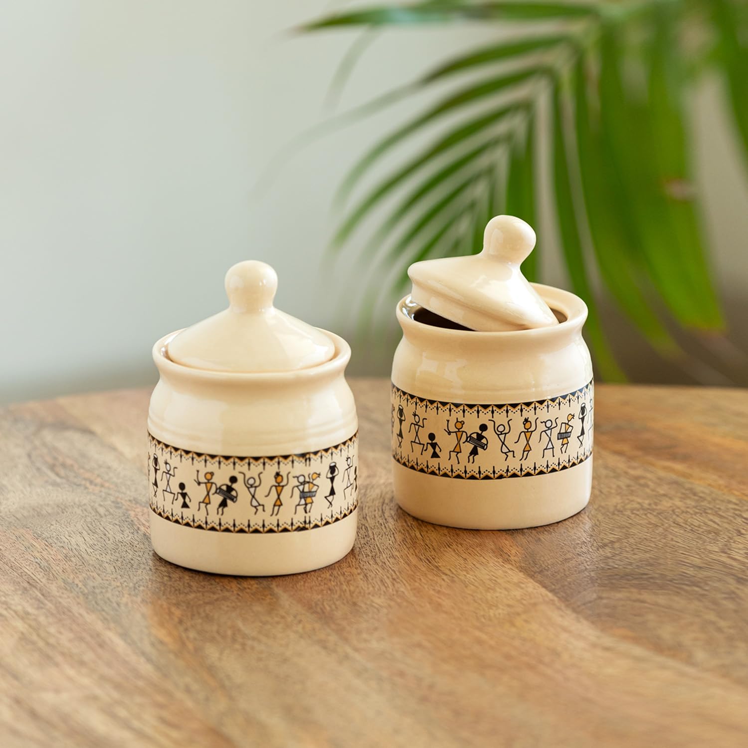 See full amazon price history chart for ExclusiveLane Art Of Warli Ceramic Pickle Jars for Dining Table Container with Lid (Non Air-Tight, Set of 2, 280 ml) |Ceramic Jars for Kitchen Storage Pickle Jar for Storage Chutney Jar Achar Barni ExclusiveLane Art Of Warli Ceramic Pickle Jars for Dining Table Container with Lid (Non Air-Tight, Set of 2, 280 ml) |Ceramic Jars for Kitchen Storage Pickle Jar for Storage Chutney Jar Achar Barni (B0D6W3XPXZ) Amazon Price History, Amazon Price Tracker