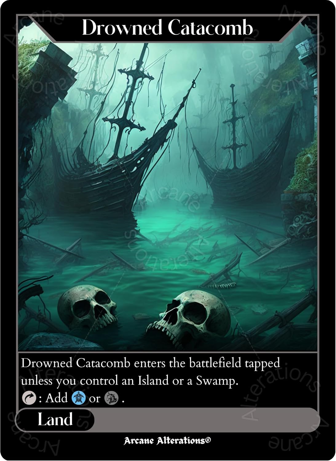 Drowned Catacomb - Altered Art Custom Card