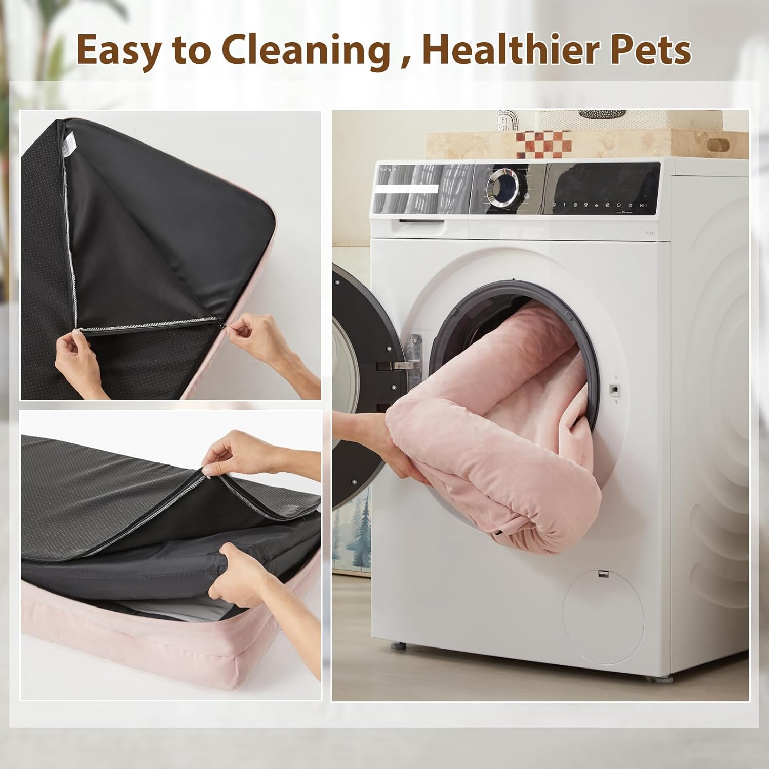 BFPETHOME Dog Beds for Small Dogs, Washable Dog Bed with Sides, Orthopedic Small Sized Soft Mats with Removable Cover & Waterproof Pet Mat for Pet