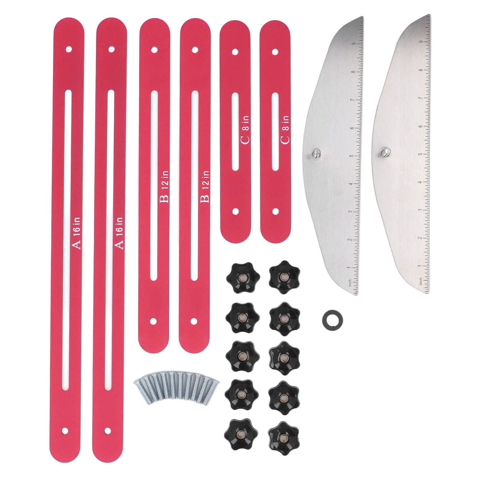 Gabarit De Mesure Pour Marches D'escalier - Outil Jauge En Aluminium Rouge