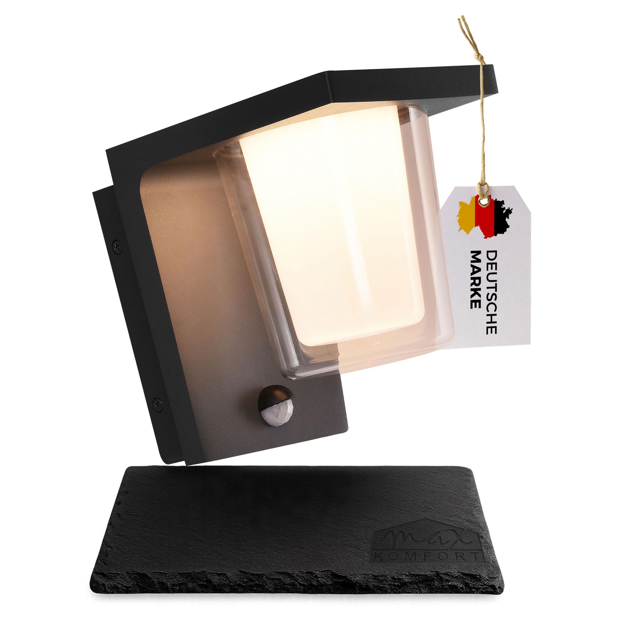 Maxkomfort LED Aussenleuchten Bewegungsmelder Wandleuchte Wandlampe Flurleuchte 13,5W Anthrazit modern IP44 18204A1 UMAX