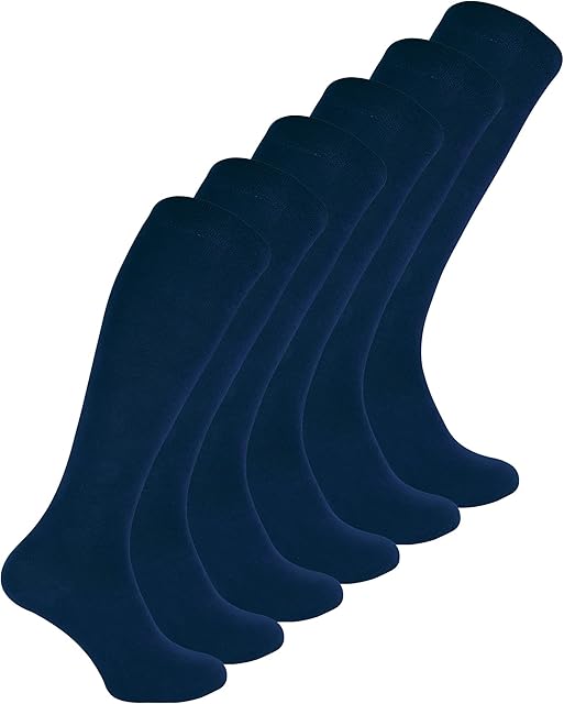 6 Pair Multipack Ladies Long Bamboo Socks | Sock Snob | Womens Breathable Plain/Patterned Knee High Socks