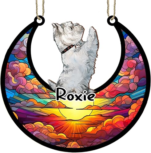 Vista 52 de LOVELYPOD Adorno de Navidad personalizado de perro pastor alemán, atrapasoles conmemorativo, adorno de Navidad de pastor alemán con nombre, pérdida