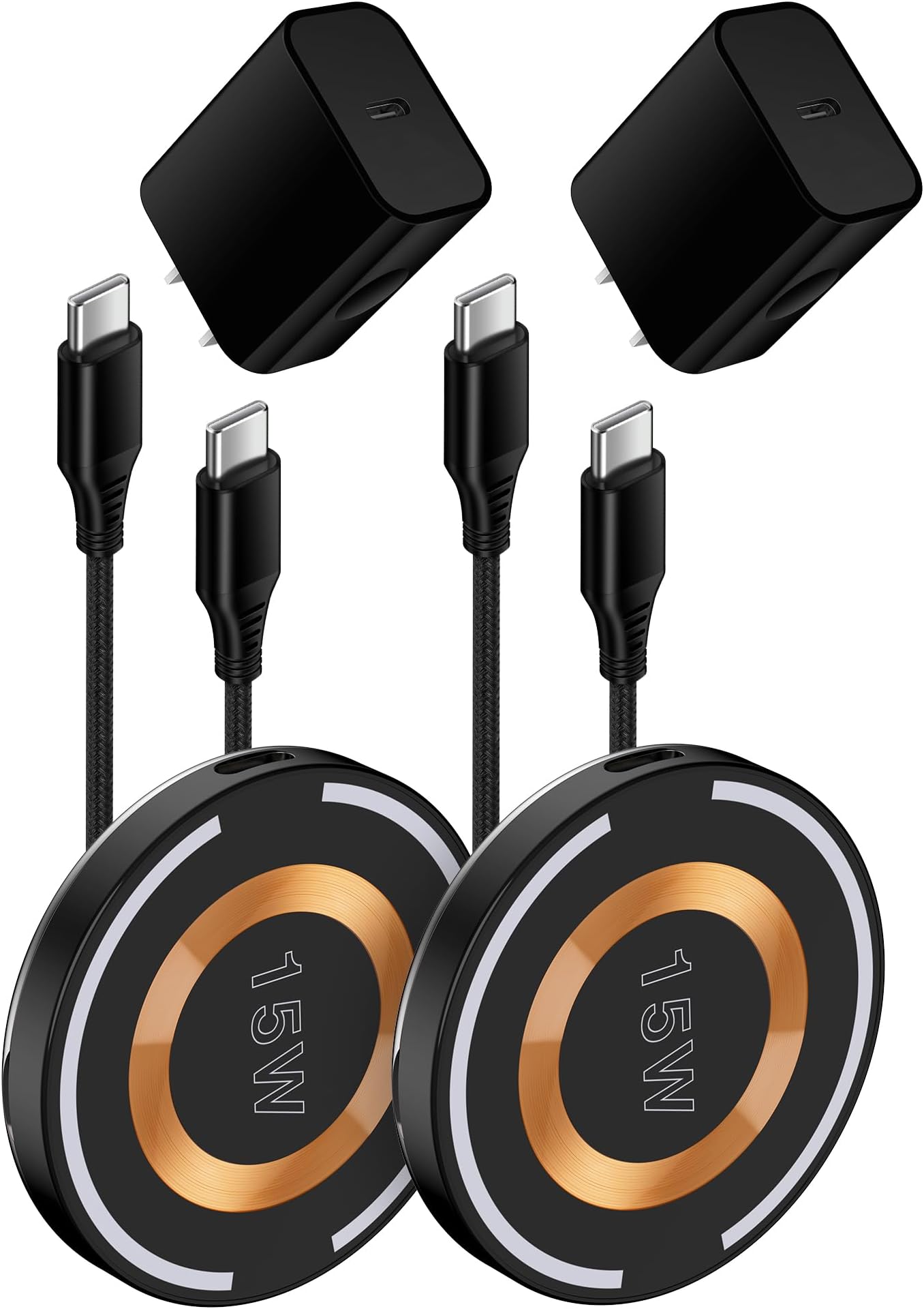 2Pack AILKIN QI Magsafe Wireless Phone Charger for Samsung Galaxy S25 S24 S23 S22 S21 Ultra, Magnetic Fast Wireless Charging Pad for Google Pixel 9 Pro XL 8 7a, iPhone 16 15 with PD20W Charger Adapter